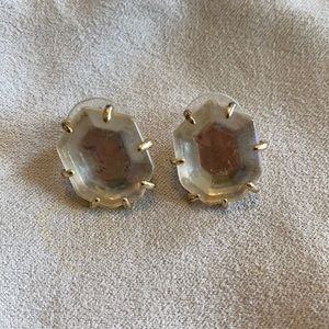 Kendra Scott clear and gold Morgan studs